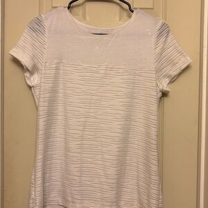 Calvin Klein White Textured Short Sleeve Top Size Small